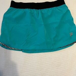 Fila Turquoise and Black Sports Skirt w/ built-in shorts